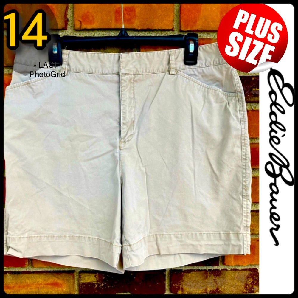 14 Mercer Fit Eddie Bauer Casual Shorts Tan Khaki